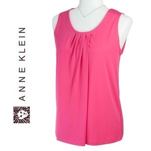 Anne Klein Hot Pink Blouse Sleeveless Top NWT Women’s Size Small Scoop Neck